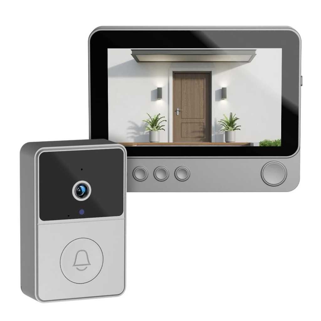 AUSHA Wireless Video Doorbell with 4.3" LCD Display, 70° Wide Angle, 2-Way Audio & Night Vision