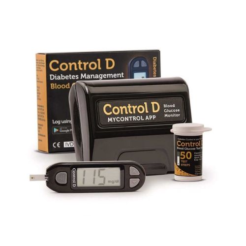 Control D Blood Glucose Monitor (Pack of 50 Strips, Black)