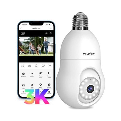 LaView 5MP QHD Bulb Security Camera 360° WiFi