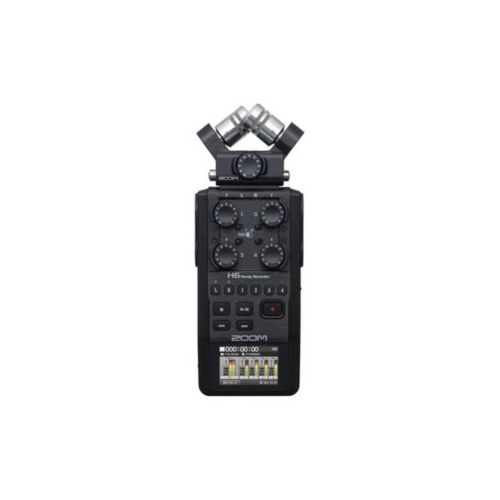 Zoom H6 All Black 6-Input 6-Track Portable Handy Recorder with Single Mic Capsule