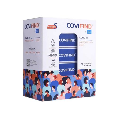 Covifind COVID-19 ICMR Approved COVID and Rapid Antigen Test Kit for Home Use (Pack of 5)