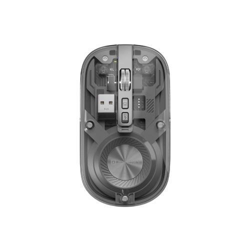 Portronics Toad 8 Transparent Wireless Bluetooth Mouse with Dual Mode (BT + 2.4GHz), Rechargeable Battery (Grey)