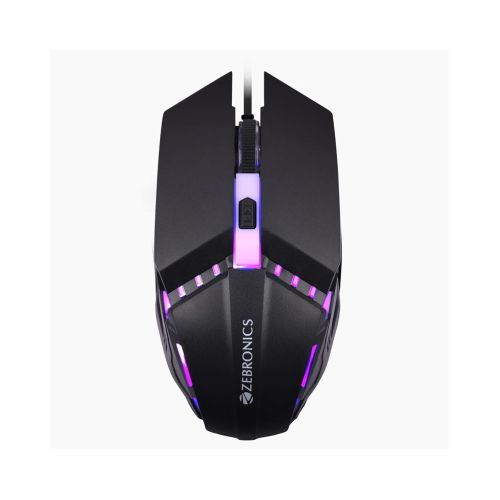 ZEBRONICS PHERO Wired Gaming Mouse with 1600 DPI, Rainbow LED Lights