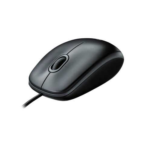 Logitech B100 Wired USB Mouse, 800 DPI Optical Tracking (Black)