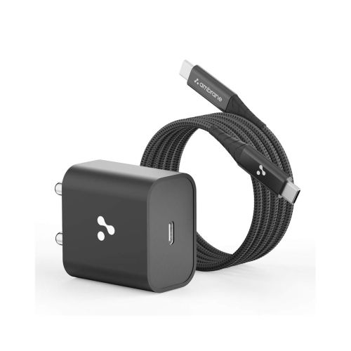 Ambrane 20W Type-C Mobile Charger Adapter (M20, Black)
