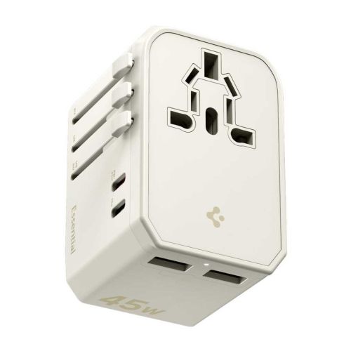 Spigen Universal Travel Adapter 45W Multi-Port Charger (Dune Beige)