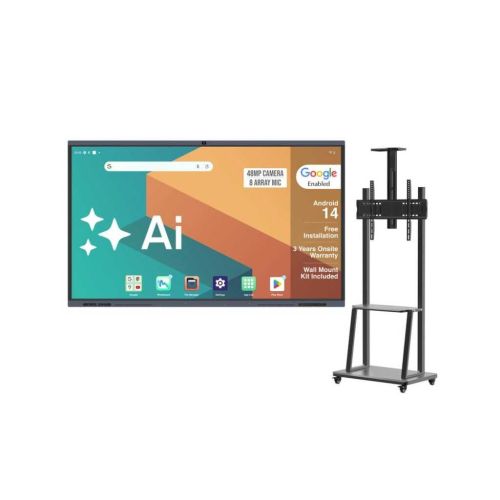 BIG VUE Pluss 55 Inch Android 14 Smart Interactive Television All-in-1 Digital Panel Board with Stand