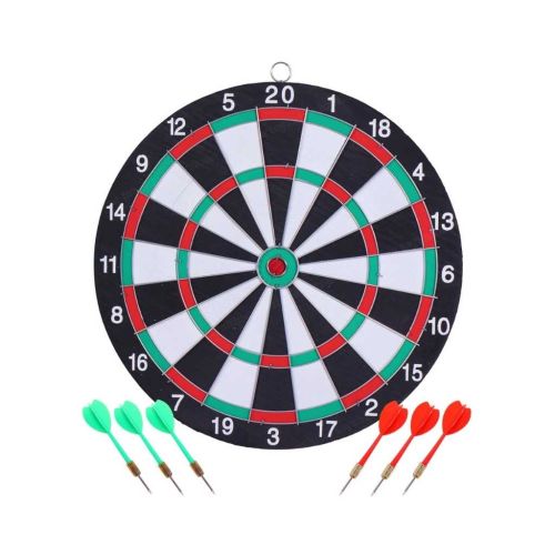 Toyshine Wooden Double Sided Dart Board Family Game Set