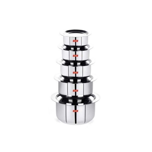 Sumeet Stainless Steel Friendly Tope Patila Cookware Set with Lids