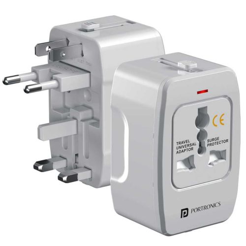 Portronics Juicemate 3 Universal Travel Adapter (White)