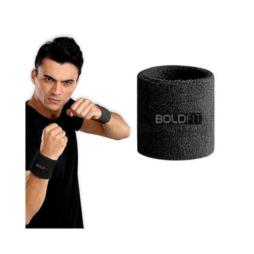 Boldfit Cotton Wrist Band for Men & Women 3 Inch – Sweat Absorbent Sports Wrist Band