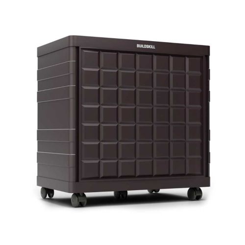 BUILDSKILL 100Kg Load Capacity Inverter Trolley for Home 360° Rotating 5 Wheels Easy Assembly Inverter Stand Large Size Inverter Battery Stand for Home Strong Build Inverter Box (Brown)
