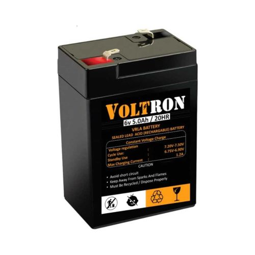 Voltron 6V 5Ah Lead Acid Battery for Weighing Scales, Emergency Lights AGM Solar Battery