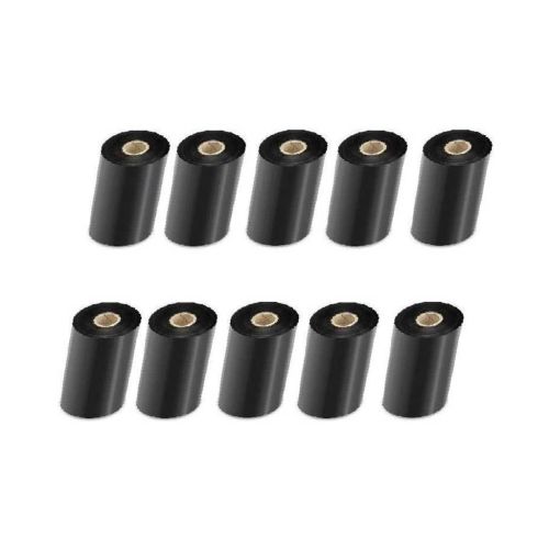 Youtech 80mm X 300meters Wax Ribbon Ink Barcode Labels High Quality Set of 10 Non-Adhesive Paper Label (Black)