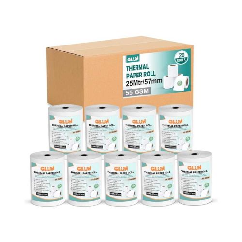 57mm (2 Inch) x 25 Meter Thermal Receipt Paper Roll BPA-Free Pack of 20