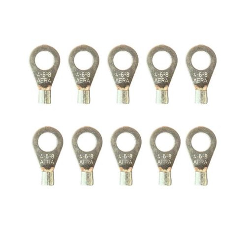 ASOT Copper Cable Lug 4 to 6 SQMM CU 8MM HOLE Pack of 10 Heavy Duty Wire Connector for Solar, Inverter & Battery Use Tin Plated Ring Type Terminal Lug