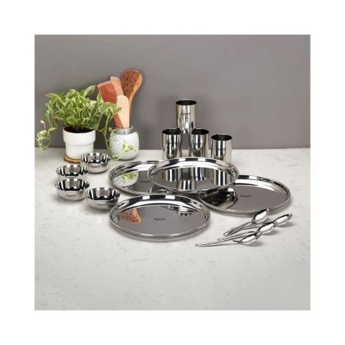 Sumeet Stainless Steel Heavy Gauge Mirror Finish Solid Dinner Set