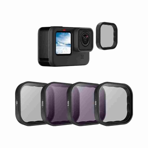 TELESIN 4-Pack Lens Filter CPL ND8 ND16 ND32 Compatible for GoPro Hero 10/9 Black