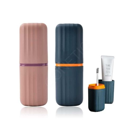 QONETIC Travel Tooth Brush Holder for Bathroom, Portable Toothbrush Case & Tooth Brush Cover Box Organizer for Traveling, Camping & Business Trips