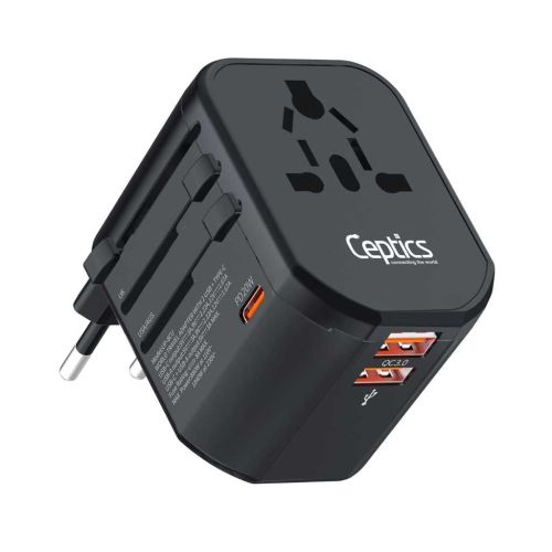 Ceptics 4-in-1 Universal Charger Adapter with QC 3.0 & 20W USB-C