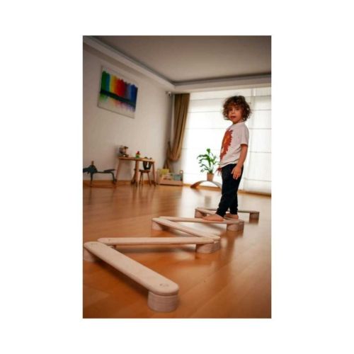 Wooden Balance Board & Balance Beam Set for Children (4 Piece)