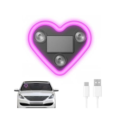 Car Interior LED Light Heart Shape with Solar Panel