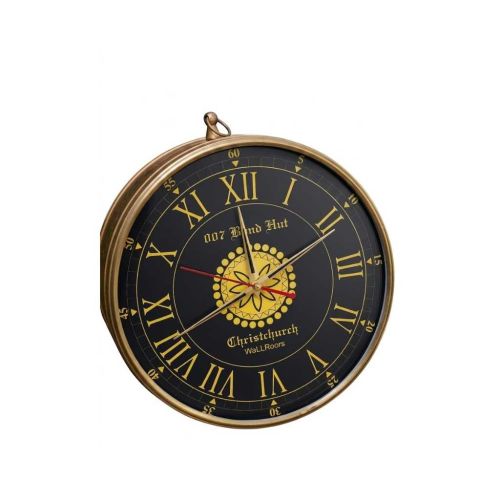 Vintage Roman Numeral Wall Clock 18 Inch – Antique Gold & Black Decorative Silent Quartz Clock