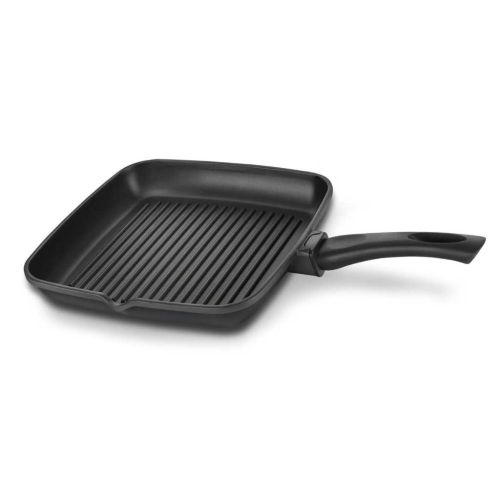 Prestige Omega Die-Cast Aluminium Non-Stick Square Grill Pan 24cm, 3-Layer Coating, Induction Base (Black)