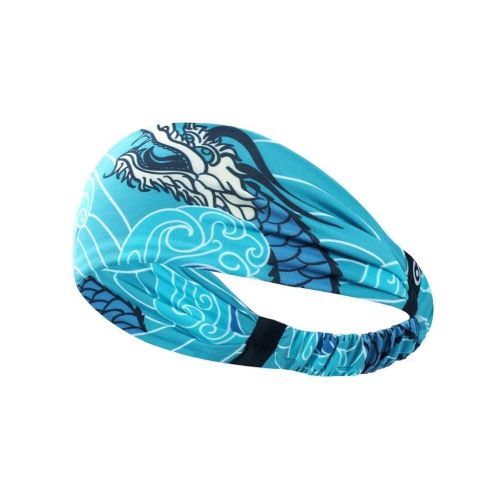 Printed Multifunction Sports Sweatband Headband Microfiber for Men & Women (Calm Blue)