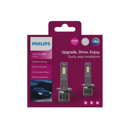 PHILIPS Ultinon Access LED Car Headlight Bulb H1 Set of 2