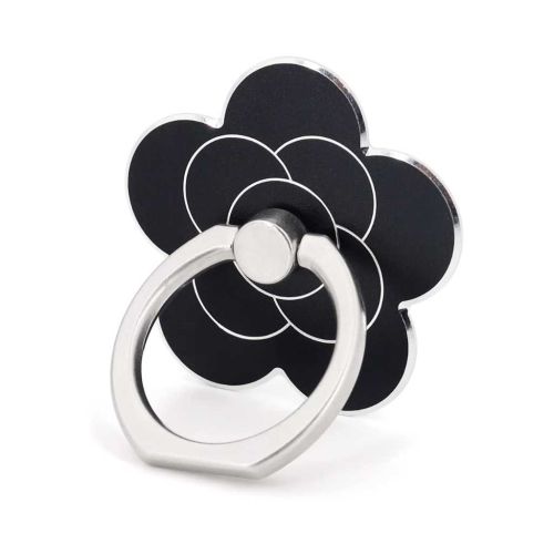 KolorFish Universal Mobile Phone Ring Holder Flower Finger Ring Grip Stand (Black)