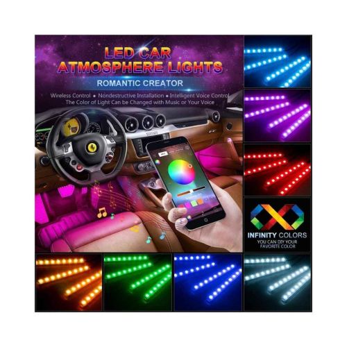Automaze Bluetooth App Controlled 48 Atmosphere Light Multicolour Music Car Strip Lamp