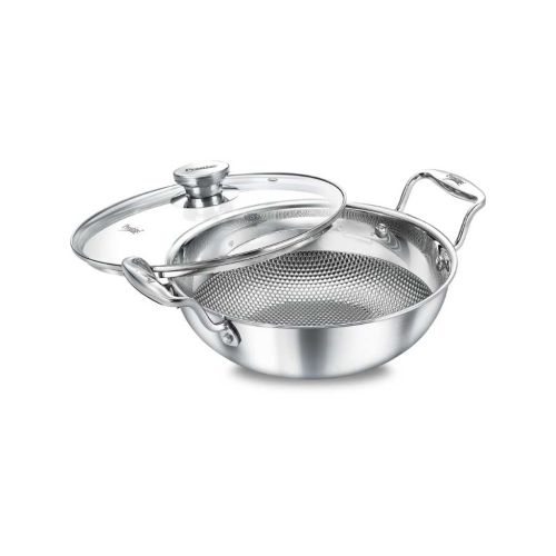 Prestige Tri-Ply Designer Stainless Steel Cookware Kadai 24cm