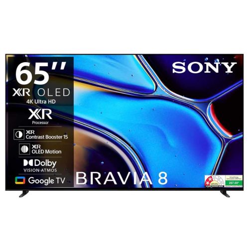 Sony BRAVIA 8 Series 164 cm (65 inches) 4K Ultra HD AI Smart OLED Google TV K-65XR80 (Black)