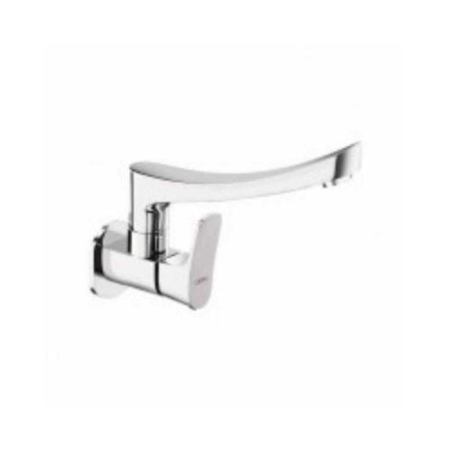 CERA Sink Cock (Wall Mounted) with 200mm (8 Inch) Long Swivel Spout and Wall Flange
