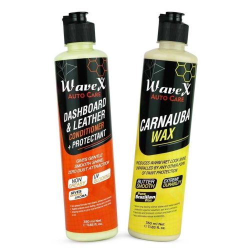 Wavex Car Polish Kit with Carnauba Wax & Dashboard Leather Polish