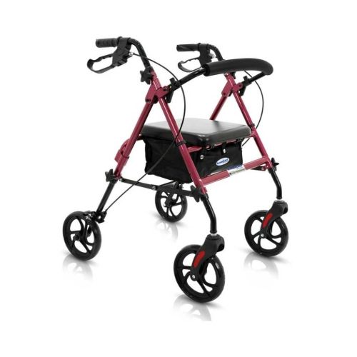 KosmoCare Folding Rollator Walker with Seat & Removable Back Support