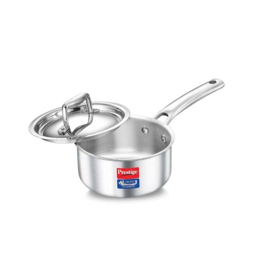 Prestige Tri-Ply Stainless Steel Splendid Sauce Pan 16 cm with Lid