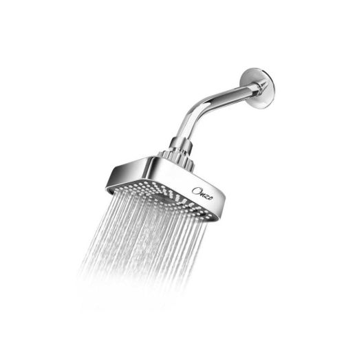 Onzo ZS 4-Inch ABS Overhead Rain Shower Head with 9-Inch Stainless Steel Arm & Flange