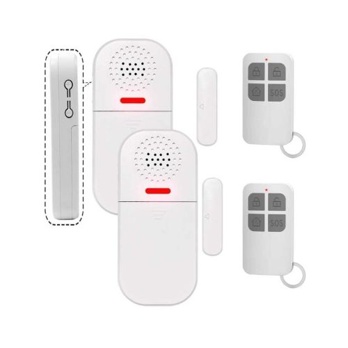 Door Window Alarm Security Kit with 2 Remote Controls