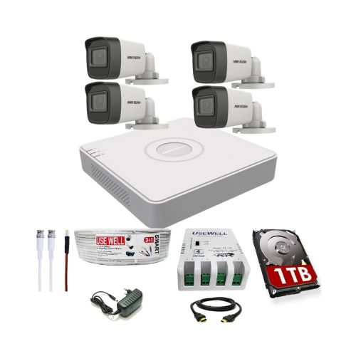 HIKVISION 4 Channel DVR with 5MP Bullet Camera Combo Kit