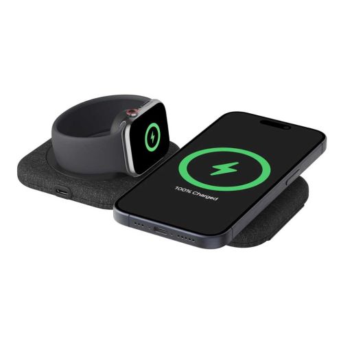 Belkin BoostCharge Pro 2-in-1 Magnetic Foldable Qi2 Wireless Charging Travel Pad 15W (Black)
