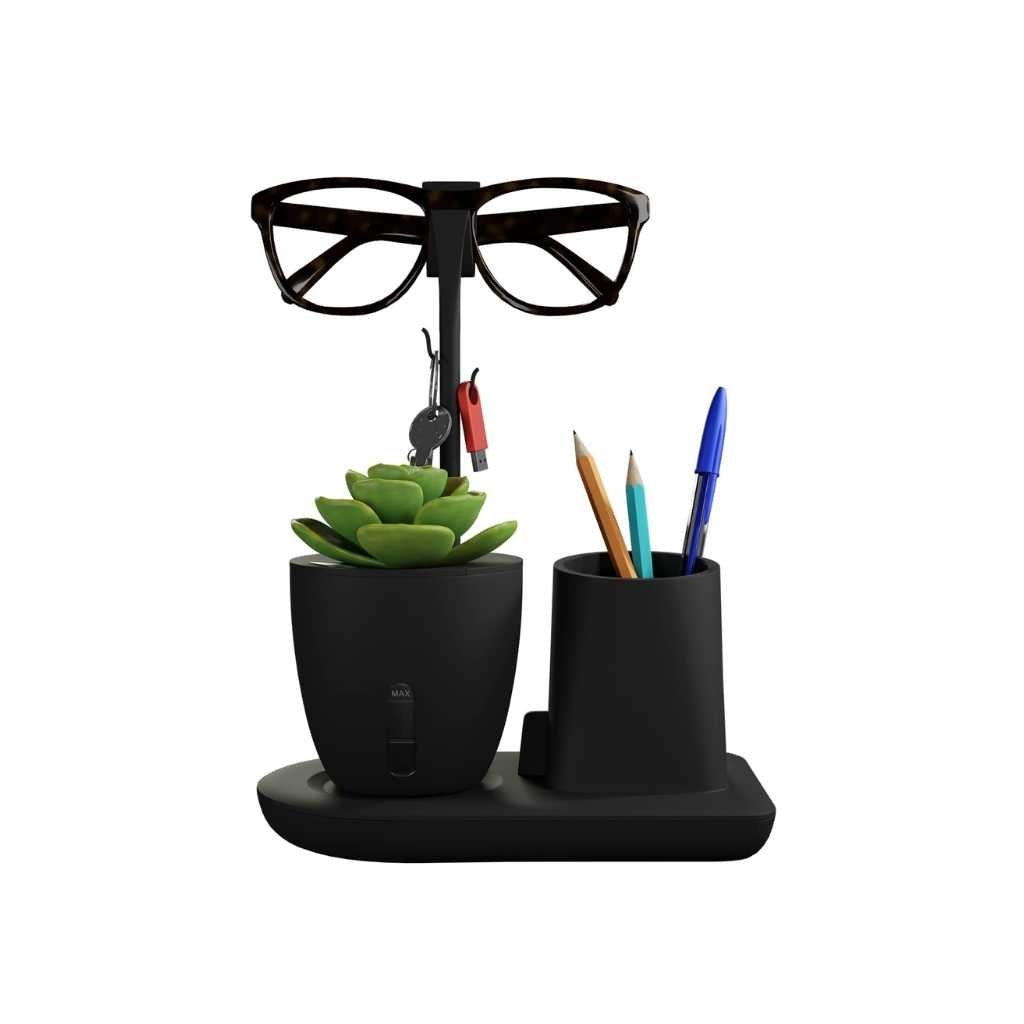 EO Desk Station Pen Stand with Self-Watering Plant Pot, Glasses & Smartphone Holder