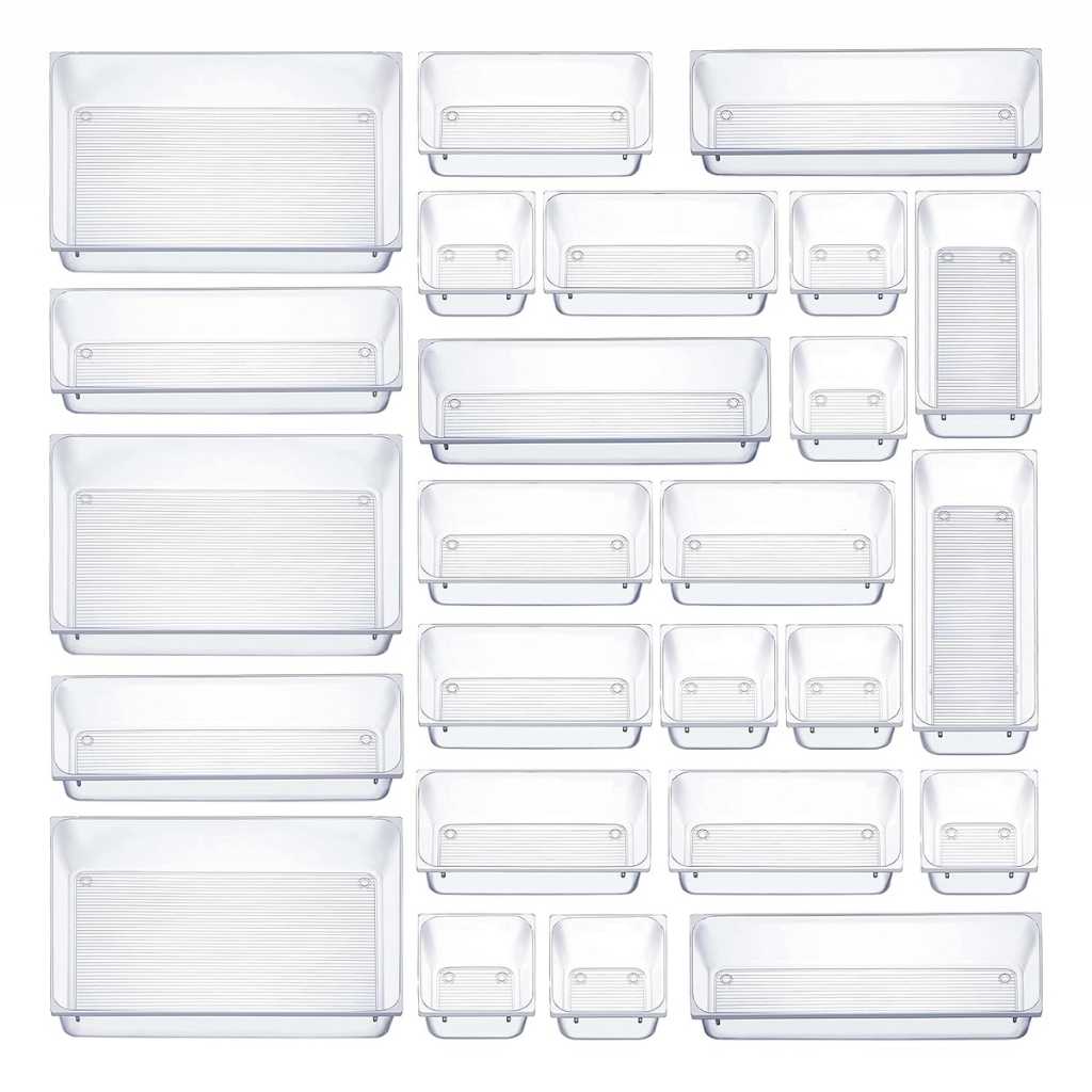 Seseno 25 PCS Plastic Drawer Organizer Set