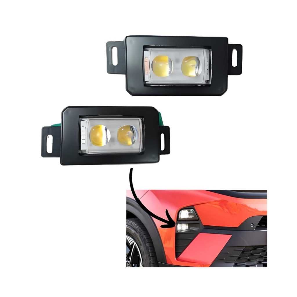 CARMARt Fog/DRL Compatible for Nexon 2024 2025 2026 Dual LED Fog Light Set of 2