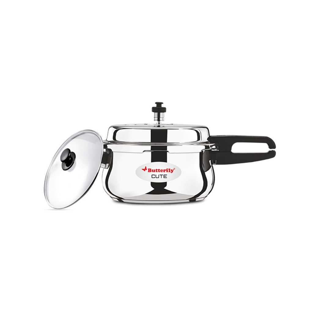 Butterfly Cute SS Induction Compatible Pressure Cooker with Glass Lid