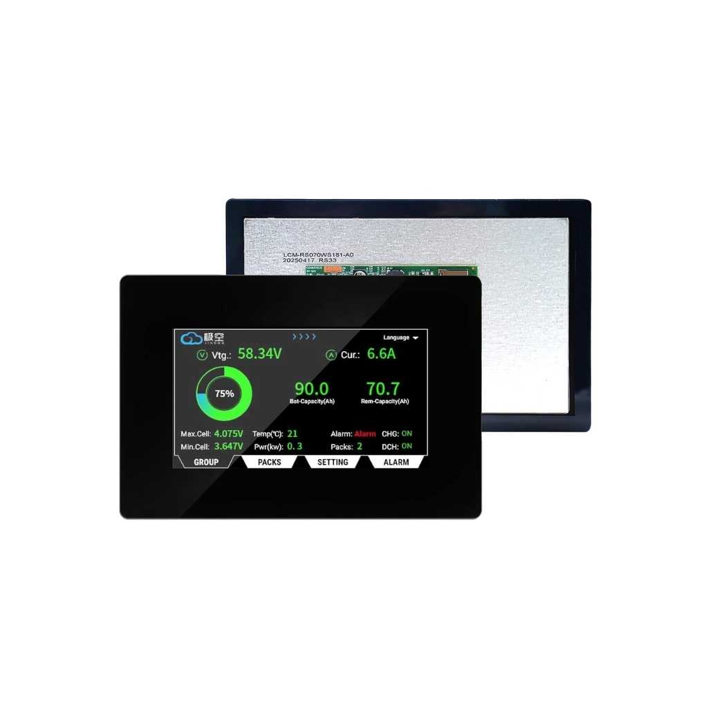 JKBMS 7 Inch LCD Display for JK-PB Inverter BMS V19