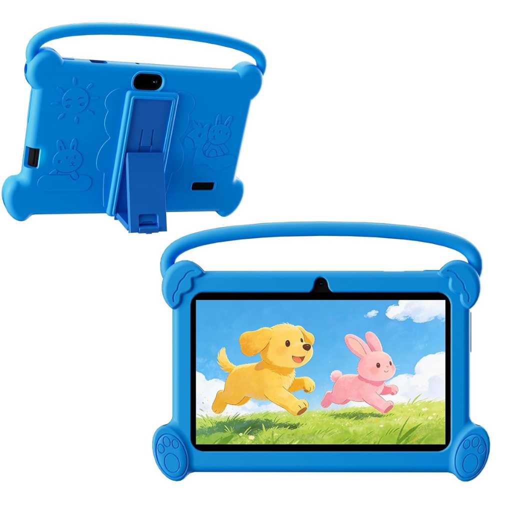 DIGITHINK Kids Tablet 7" (4GB RAM + 32GB, Android, Blue Protective Case)
