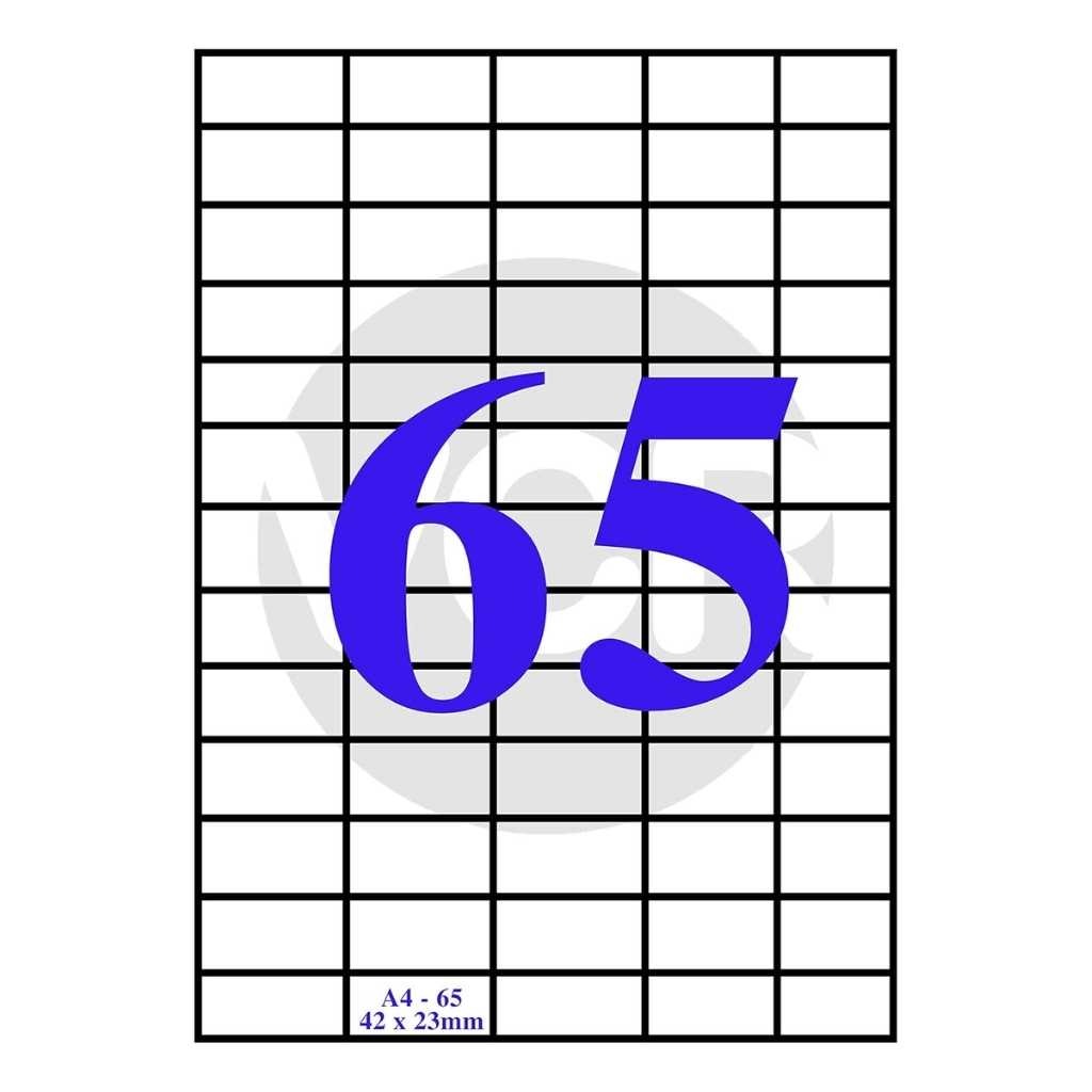 VCR A4 Size White Self-Adhesive Label/Sticker – 65 Stickers Per Sheet