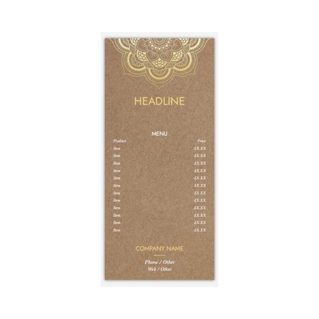 Design Gallery: Long Menu Cards